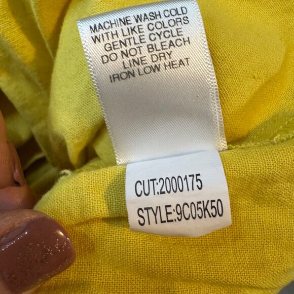 Chelsea & Violet Prairie Blues Linen Dress Yellow Sleeveless Tie Back Pleat Sz S - Picture 9 of 16